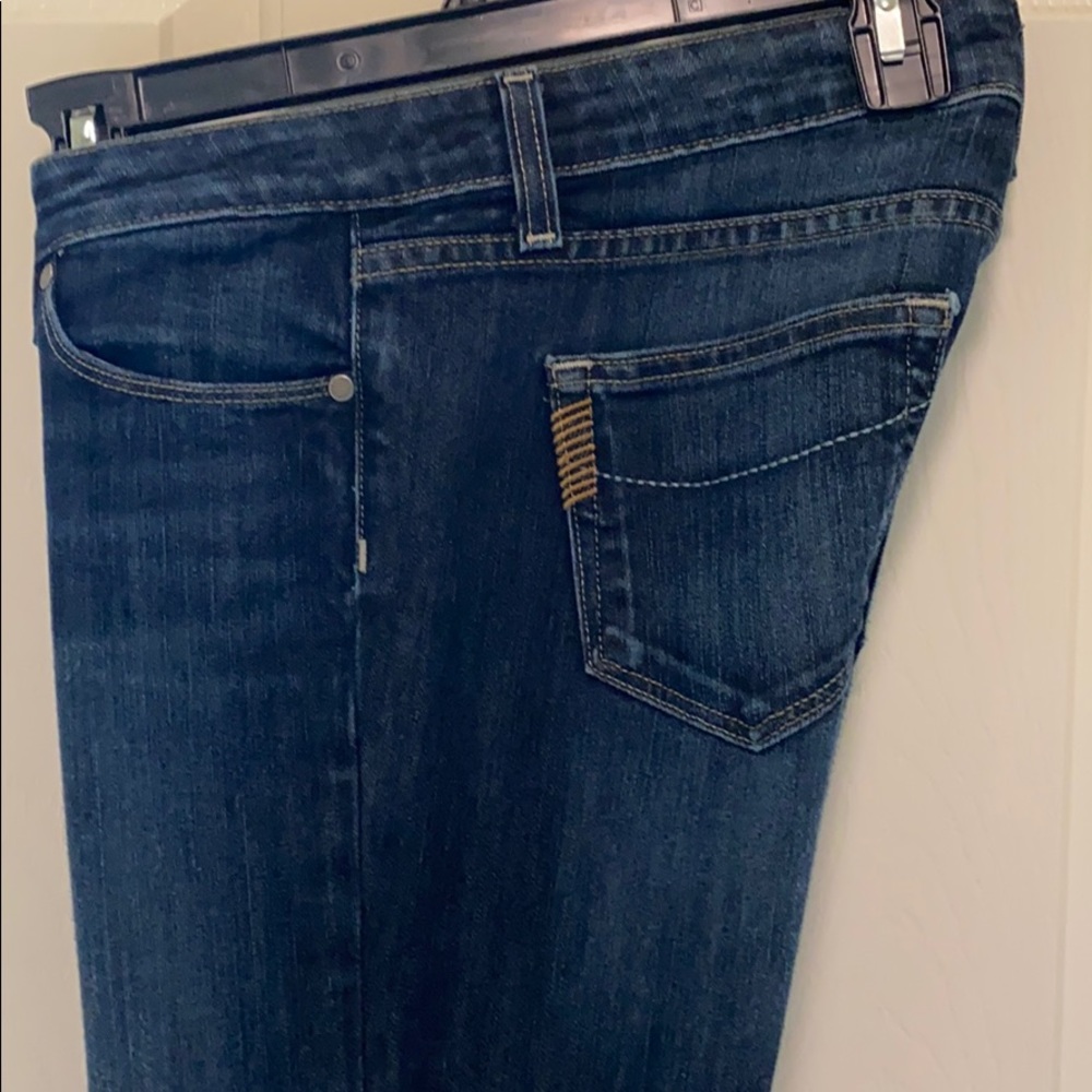 Paige Denim low-rise boot-cut jeans; size 29